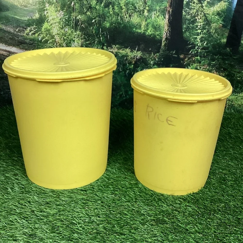 Vintage Tupperware Containers Yellow (2)